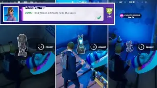 Find Golden Artifacts near The Spire! - Fortnite Epic Challenges Week 1
