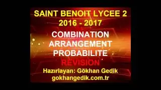 2016-2017 SAINT BENOIT LYCEE 2 / COMBINATION /ARRANGEMENT / PROBABILITE SOLUTIONS de REVISION