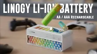 Şarj Edilebilir Pil Seti! Linogy 1.5V Li‑ion AA/AAA + Hızlı Şarj Seti
