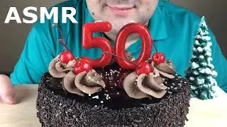 ASMR CHOCOLATE CAKE with CHERRY *Thanks for 50K Subs!!* (Eating Sounds) Mukbang