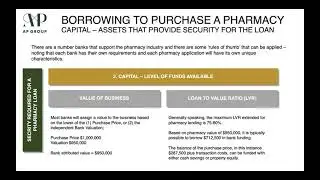Introduction to Pharmacy Ownership - Part 4. Borrowing to Purchase a Pharmacy