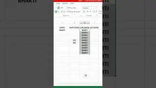 TYPES OF ENTER IN EXCEL