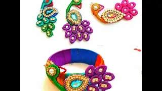 How To Make Silk Thread Peacock |For silk thread bangles\pendants|Quilling paper base