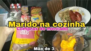 MARIDO FEZ ALMOÇO🧑‍🍳 🥰COMPRAS DE REPOSIÇÃO NO SUPERMERCADO 🛒 