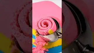 Rainbow Sand Scoop ASMR 🌈 Satisfying Ice Cream Roll (무지개 모래 스쿱)