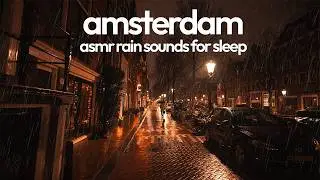Midnight Rain Walk in Amsterdam &bull; 4K ASMR &bull; Rain Sounds for Sleep
