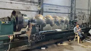 काम यहां तक पहुंचा || part - 4 || heavy duty lathe machine || 5000kg heavy work ||