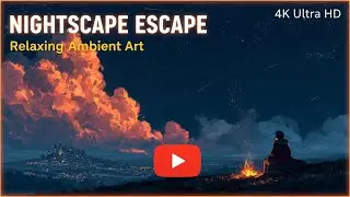 Fantasy Night Ambience  Campfire Heat, Shooting Stars & Distant City Lights  Deep Relaxation