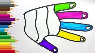 🎨 How to Draw a Colourful Handprint Design | Easy Art Tutorial for Kids 🖐️✨#kids#kids
