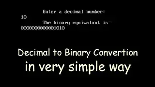 Decimal to Binary Conversion in C programming