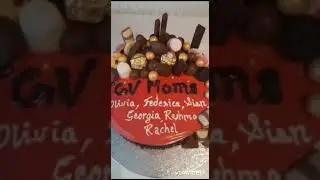 Red Mirror Glazing cake filled with chocolates