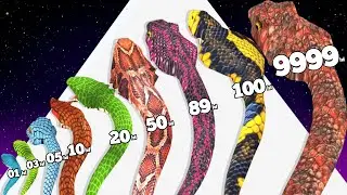 Upgrading to Max Level in Merge Snake Evolution Run Gameplay Walkthrough Android, ios Gameplay