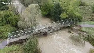 Rozbagrovaná a zatopená cyklotrasa + rozvodnené stavidlá 15.10.2020