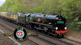 35028 'Clan Line' with the Belmond Golden Age of Travel Pullman at Mill Hill.