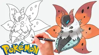 Cómo dibujar VOLCARONA POKEMON #637 | Generación 5