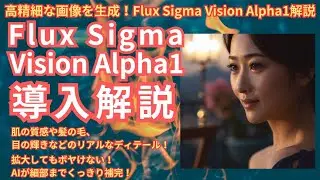 Flux Sigma Vision Alpha1導入解説！！肌の質感や髪の毛、目の輝きなどのリアルなディテール！拡大してもボヤけない！AIが細部までくっきり補完！