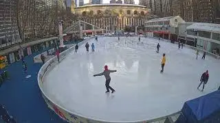 SkateCam! 📹 7:50am on Thursday, Jan 29, 2026 @ Winter Village, Bryant Park NYC 🚫