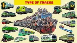 Trains Names| Types of Trains | Learn Railway Transport in English | Tram, Submarine, Train