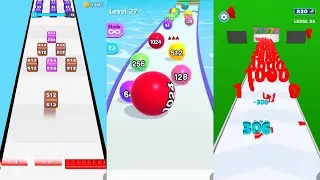 2048 Cube Run vs Ball Run 2048 vs Number Dash 3 in one Gameplay Run & Merge