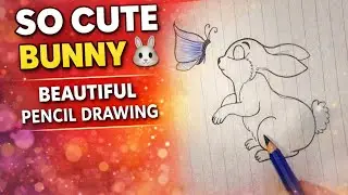 Draw in the rabbit \\ cute bunny 🐰🐰 || simple drawing video 
