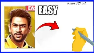 MS Dhoni drawing easy method #art #drawingtutorial #dhoni #vanshartcollection