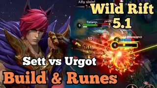 Sett vs Urgot - Wild Rift 5.1 || Baron Lane Build & Runes