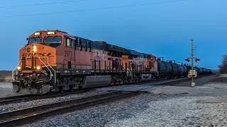 2 Engines Storm Crossing with a Manifest Train, Sounds Like a Herd of Dinosaurs.