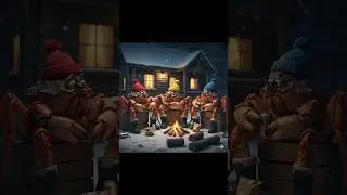 Old Crabs Chat by the Fire_3 #CrabLife #FunnyCrabs #WinterVibes #TinyAdventures #FiresideChat