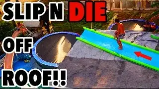 TRAMPOLINE VS SLIP N DIE OFF ROOF!!! | JOOGSQUAD PPJT