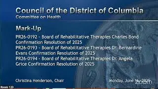 Budget Oversight Hearing on DC Health (Government Witnesses Only)