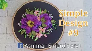Simple Flower Ribbon Embroidery Design #9 (Easy & Complete Tutorial)