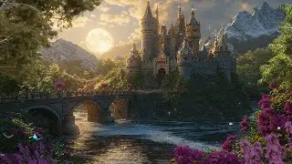 Moonlit Fantasy Castle Ambience | River Sounds, Night Birds & Enchanted Forest 🌌🕊️