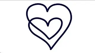how to draw one  line heart drawing #ranieasydrawing