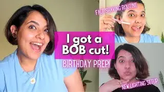 I Got a Bob Cut 😱 + Face Shaving Routine, New Lighting Setup, Husband and Mom's REACTIONS 🙈