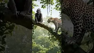 Father Gorilla SAVES Baby From Leopard Attack! 🦍🐆