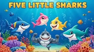Five Little Sharks | Fun & Educational Counting Song for Kids | Super Kids Songs