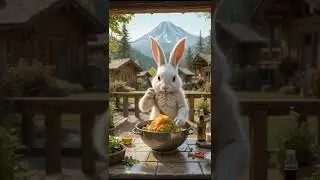 A Wholesome Cooking Adventure with a Bunny Chef! 🥕🥗#funny #youtuber #short