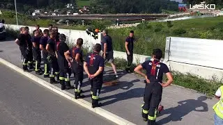 La&scaron;ki gasilci v praksi preizkusili protipoplavno za&scaron;čito