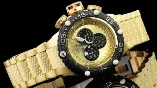Invicta 21676 52mm Subaqua Noma VI Gold Dial Swiss Master Calendar Chronograph Bracelet Watch