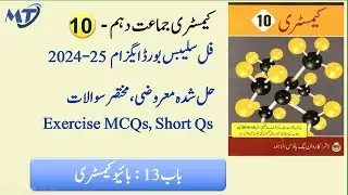 Chemistry 10th Chapter 13 in Urdu medium Exercise MCQ, Short Questions for exam 2025 کیمسٹری Unit 13