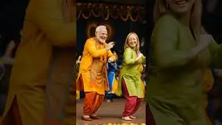 World leaders celebrate culture through dance at a vibrant Indian festival stage! 🇮🇳🎉 #GlobalRhythms