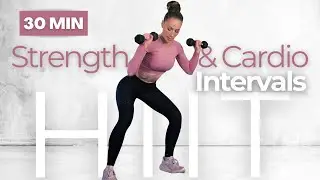 30-Min Full Body Strength & Cardio Intervals | Dumbbells + No Repeats