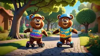 Three Chubby Bears on Roller Skates | Playful Kids Song | Nursery Rhymes and Toddler Learning