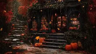 Gothic Rainy Street in Autumn 🕯️📖 Haunted Bookstore Rain Sounds for Reading, Study & Deep Relaxation