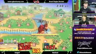 S@X Weekly - Seagull (Donkey Kong) Vs.  Reslived (Marth) SSBB - Super Smash Bros  Brawl