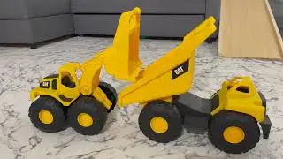 Строительные игрушки CAT, набор из 15-дюймовых самосвалов и погрузчиков Tough Rigs, набор из 2 иг...