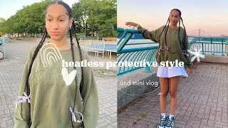 Vlogging and doing my hair (heatless protective style for curly/natural hair)