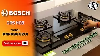 Bosch 90cm Hob PNF9B6G20I Full Demo | FFD Brass Burner, 3D Flame & Anti-Spill Tech