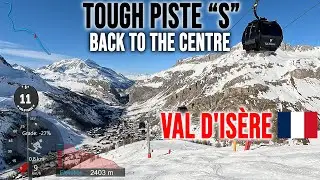 [4K] Skiing Val d'Is&egrave;re, Tough Black Piste 