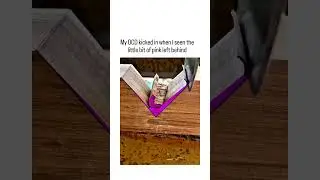 The video shows a close-up of precise scraping to remove residual pink paint from wooden#viralvideo
